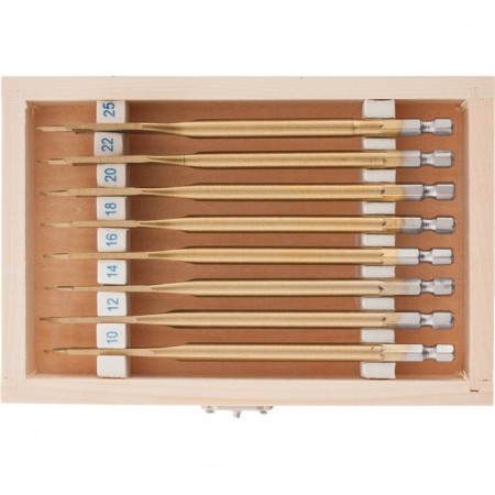 Set of drill Matrix, feather, on wood, 10-12-14-16-18-20-22-25 mm, wooden case-1