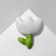 Tekstil “Flower” brooch tulip, white-green color