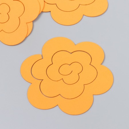 The workpiece of Foamiran "Flower Curly" 10x9.5 cm set 5 pcs. orange-1