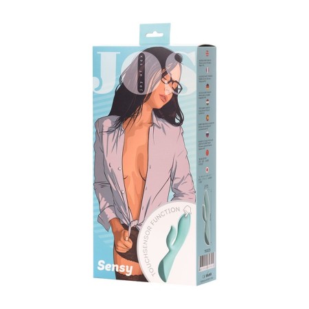Vibrator with the TouchSensor Jos Sensy, silicone, mint color, 20 cm-6