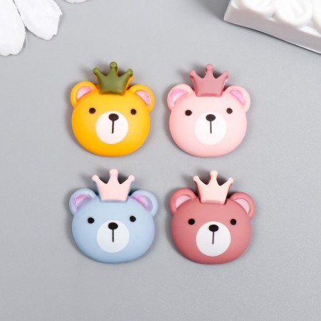Decor for creativity Plastic "Bear with Crown" mix 2x2 cm