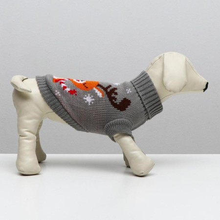 Sweater "Deer on gray", L (DS 29, Osh 29, OG 29-49 cm)-2