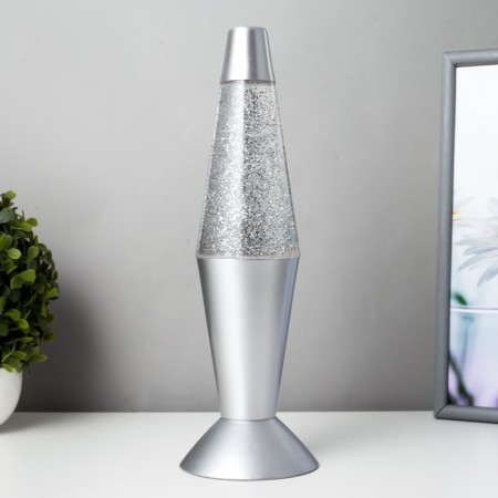 Smerch lamp LED lava, sparkles, silver 32 cm Risalux-1