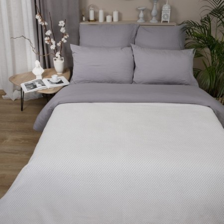 Plaid-woking "Jacquard", size 240x260 cm, milk color