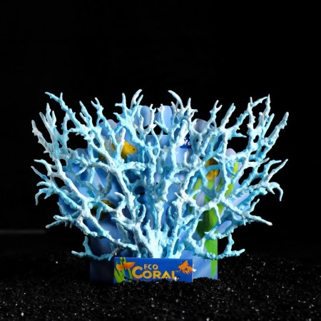 Plastic coral large 24.5 x 4 x 19 cm, blue