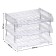 A set of horizontal paper trays with wide loading, City, 3 pcs., On metal rods, transparent
