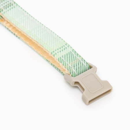 Collar "softness", polyester, with a bell, 34 x 1 cm, green-5