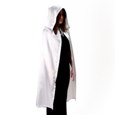 Carnival cloak adult, satin, white length 120cm