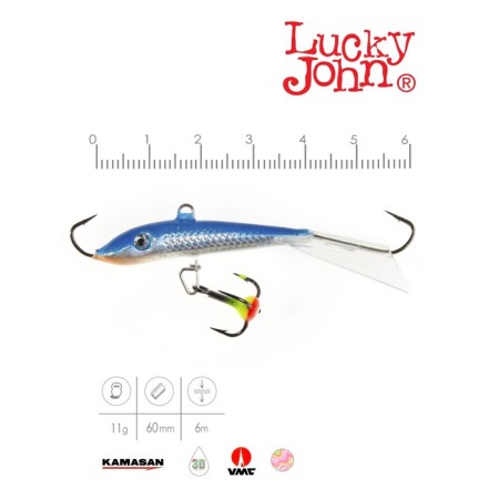 Balancir Lucky John Fin 4 + tee, 6 cm, color 15h blister-1