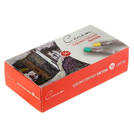 Pastel dry ZHK "Sonnet", 36 colors, Soft, D-8 mm/L-60 mm, round section, art, 7141225-1