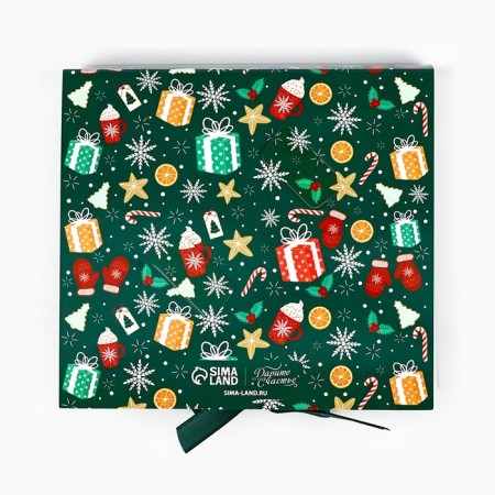 Box for 9 sweets with cells "Happy New Year!" 14.8 x 13.5 x 3.5 cm, New Year-4