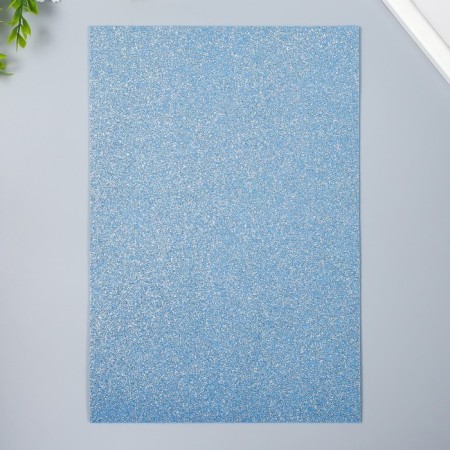 Foamiran glitter 4 hobby 2 mm art, central blue, 20x30 cm-2