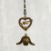 Music of wind metal "Double heart with an arrow" 4 tubes 56 cm