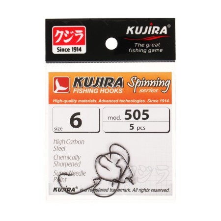 Offset hooks Kujira Spinning 505, BN color, No. 6, 5 pcs.