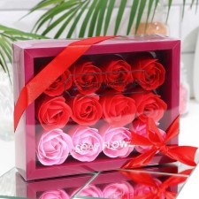 Soap roses, colored shades, set of 12 pcs.