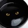 Ceramic bowl "Black cat" 300 ml 12.5 x 4.5 cm, black-orange
