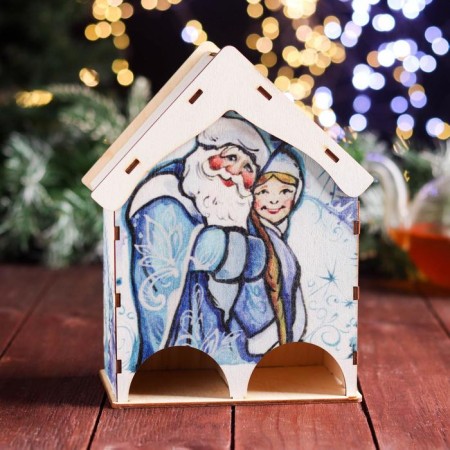 Tea house for two rows "Santa Claus and Snow Maiden" 15.5 × 9.6 × 20 cm-1