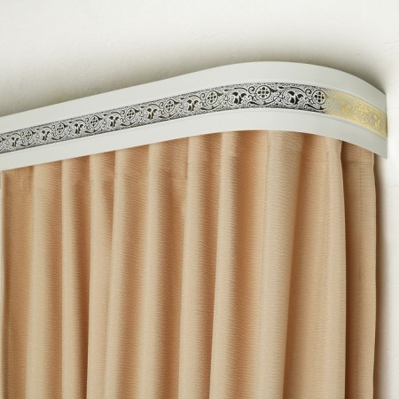 Three -cereal cornice "Ultracompact. Grace gold ", 300 cm, with a decorative bar 7 cm, white color