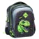 School backpack 40x33x15cm, ergonomic back, Across 410, gray/green