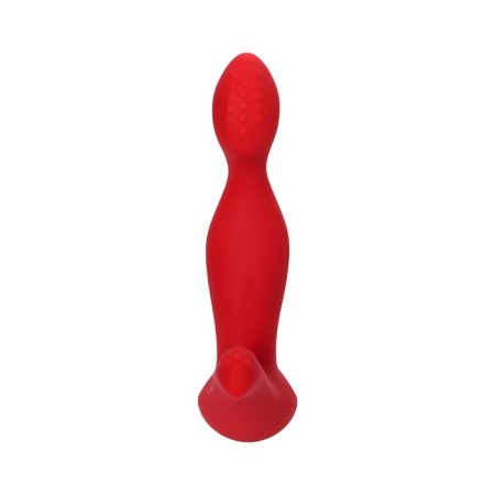 Prostate vibro -stimulator, silicone, red color, 12.5 cm-2