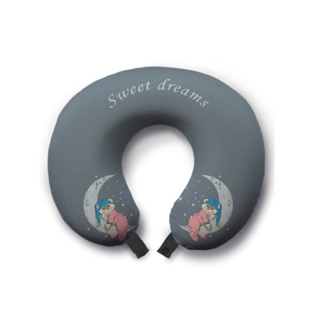 Travel pillow "Sleeping bear in pajamas", size 30x25x10 cm