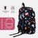 School backpack of textiles with lightning, external pocket, black color