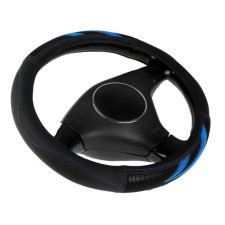Braid on the steering wheel Nova Bright perforation, with blue massage inserts, black, size m