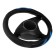Braid on the steering wheel Nova Bright perforation, with blue massage inserts, black, size m