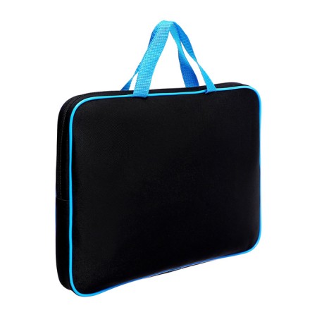 Folder with handles textile A4, 350 x 265 x 45 mm, PMD 2-42 "Office", inner pocket, black/bright blue