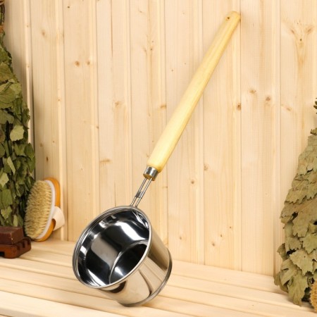 Stainless steel bathhouse, 1.2l, 56 cm, with a wooden handle