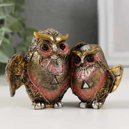 Polystone souvenir "Two eagle owls with open wings" mix 3.5x11x7 cm-1