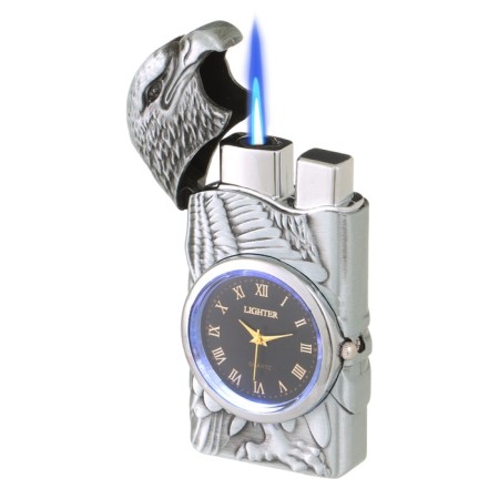 Gas lighter with a clock "Eagle", piezo, flame adjustment, 7.8 x 3.7 x 1.2 cm-1