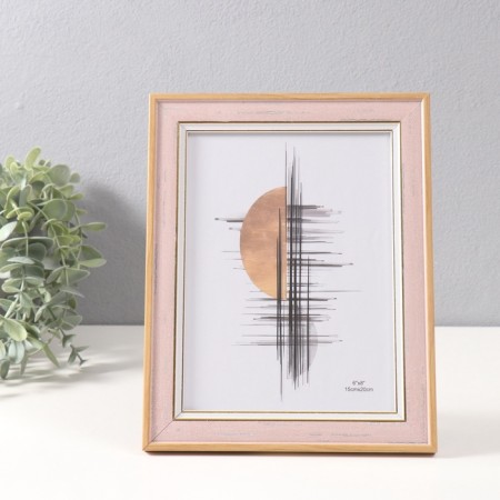 Photo frame plastic 15x20 cm "Antik" pink with a white stripe 1.5x18.8x23.8 cm