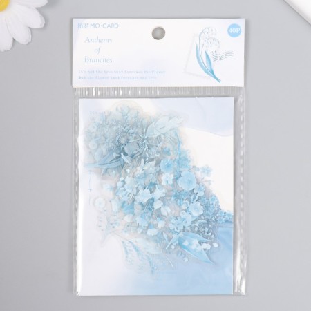 Stickers for creativity plastic "Flower branches" set 40 pcs 0.2x10x15 cm-3