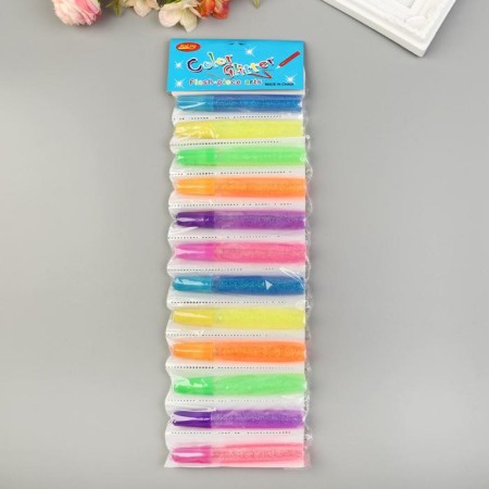 Gluely glutter (set 12 pcs) pastel with sparkles in a tube of 10 grams-4