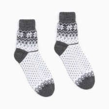 Women's socks, gray/white color, size 23-25
