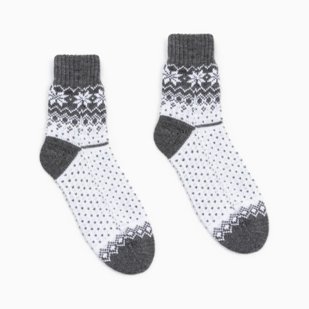 Women's socks, gray/white color, size 23-25