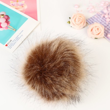 Pompon artificial fur "raccoon" d = 13 cm