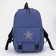 School backpack on lightning from textiles, 3 pockets, blue color