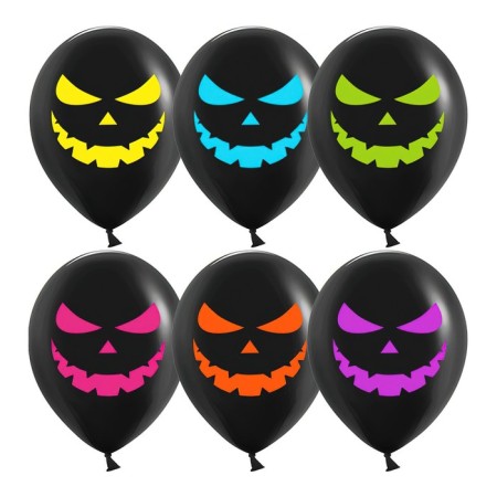 Shar Latex 12 “Bright pumpkin on Halloween, 2-land, set 25 pcs., Black color