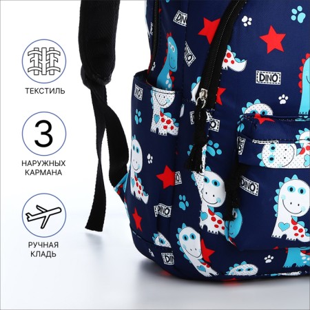 Set of a youth backpack from textiles, a shoper bag, blue color-9