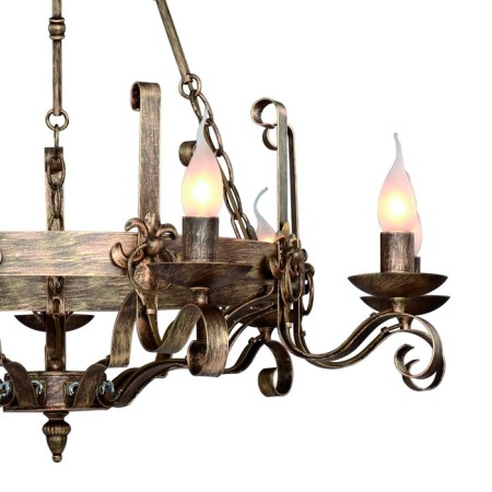 Boulogne chandelier, 9x60W E14, bronze color-1