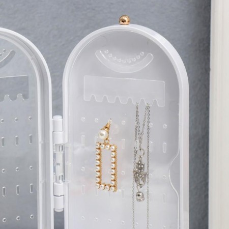 Casket Case for jewelry Plastic "Oval" white 23.5x6.5x11.5 cm-5