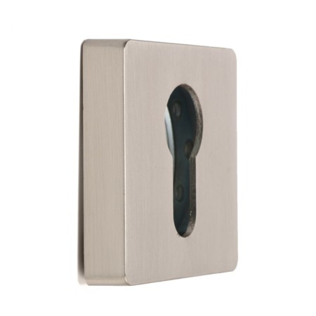 Lockland cylinder overlay, square, satin nickel color, kit.-2
