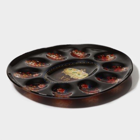 Glass stand for the eggs "Easter", 10 cells, 24 × 20.5 cm, black color-5