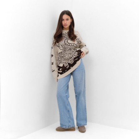 Jumper Women's Mist "Dragon", beige, OneSize (44-48)-1