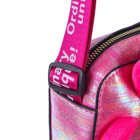 Children's bag with a zipper, 6x11x13 cm, adjustable belt, pink mix-8