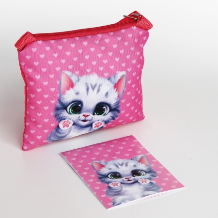 Gift set for the girl "kitten", bag, notebook-1