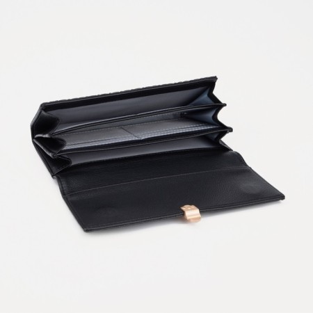 Women's wallet on a magnet, black color-2