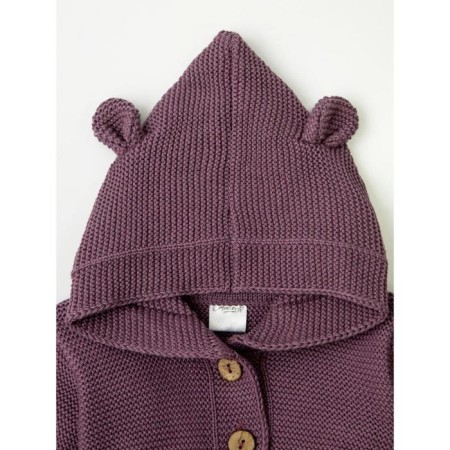 Baby blouse with a hood, height 92 cm, purple color-1